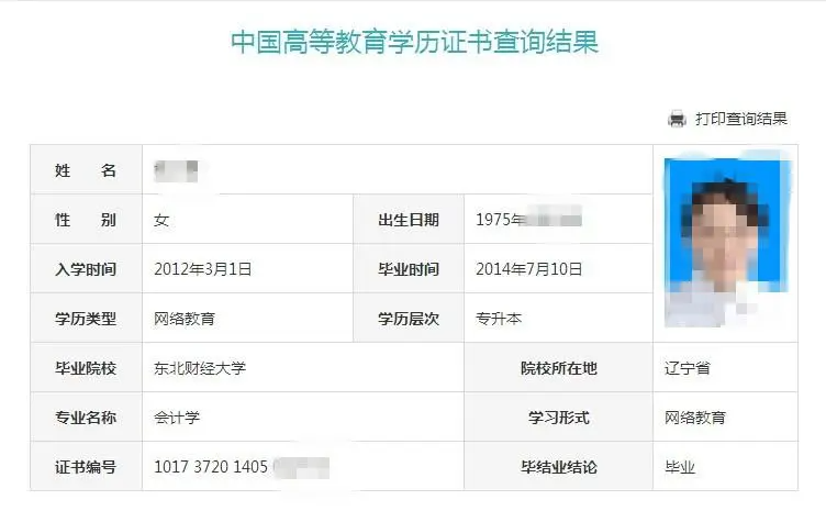 畢業(yè)證信息