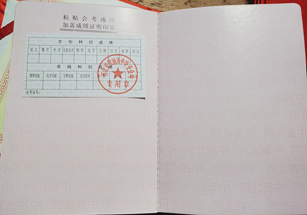 廊坊市2006年高中畢業證樣本及圖片