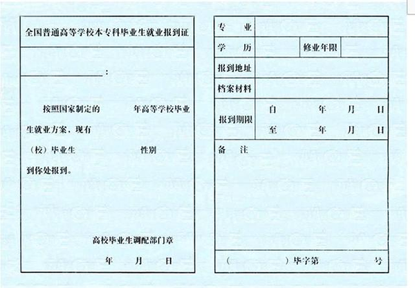 報到證